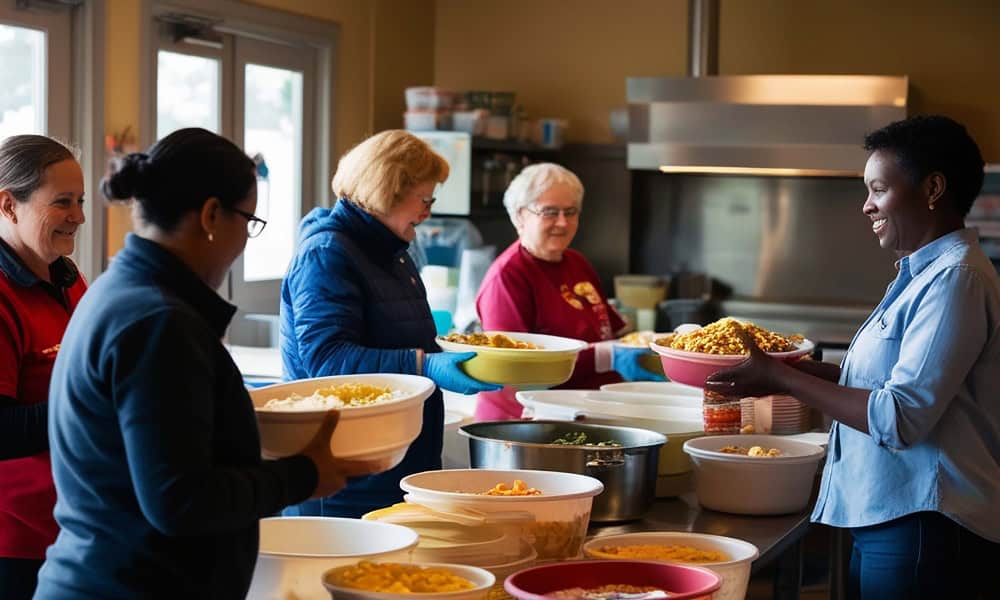 women volunteering
