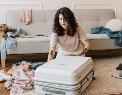 woman packing